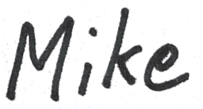 A hand-written 'Mike'